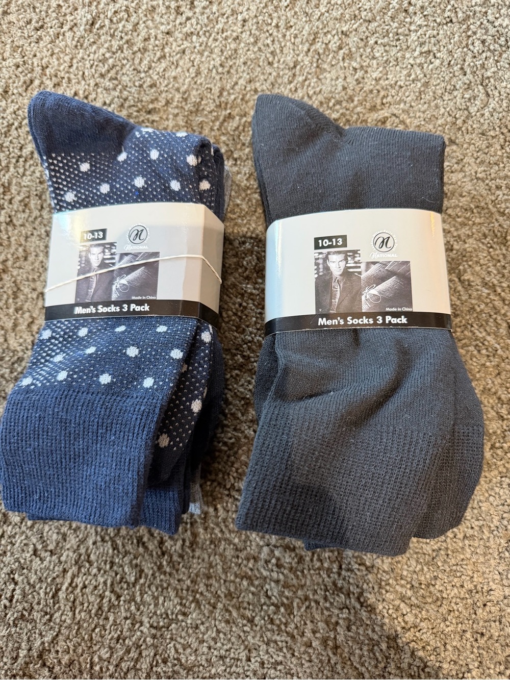 Men's 3-Pack Socks - Navy & blk size 10-13